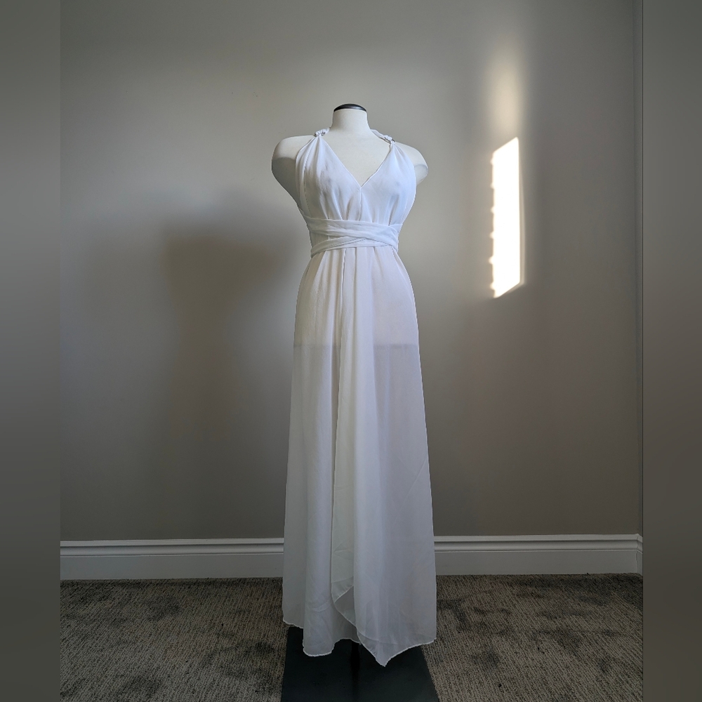 White Sheer Multiway Wrap Dress Mesh Beach Cover Up Summer Resort Vacation Pool